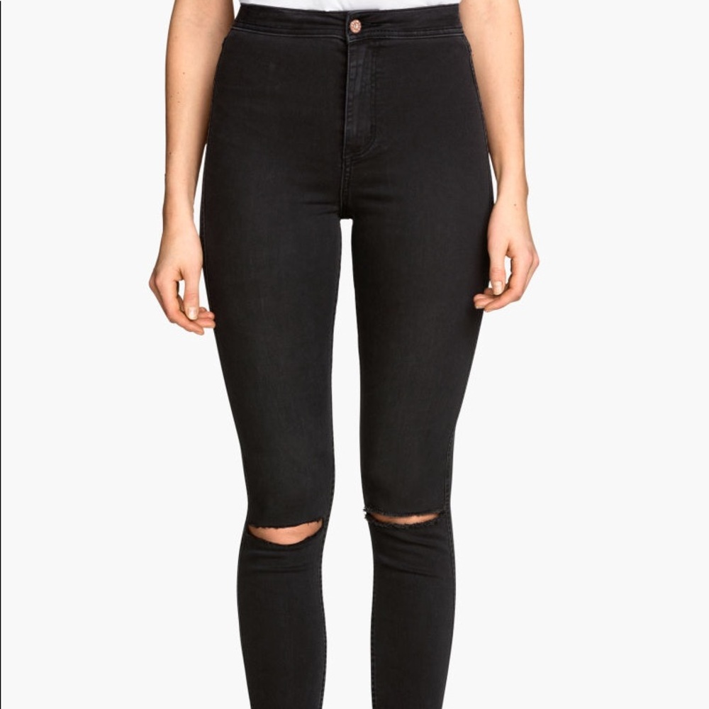 HIGH WAIST BLACK SKINNY DENIM FROM H&M